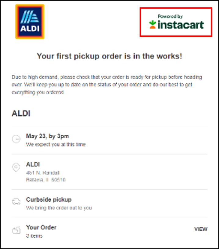 Identifying An ALDI Website Order vs. An ALDI Instacart Order I